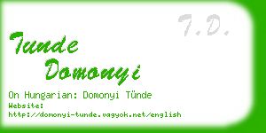 tunde domonyi business card